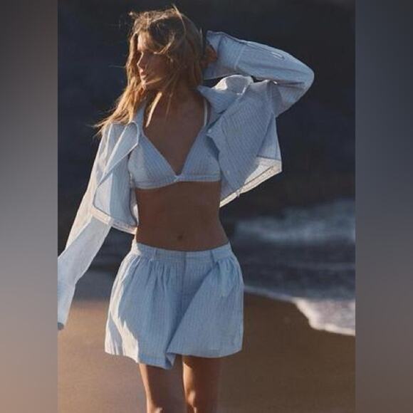 Zara Lace Trim Crop Top And Shirt - Picture 2 of 7